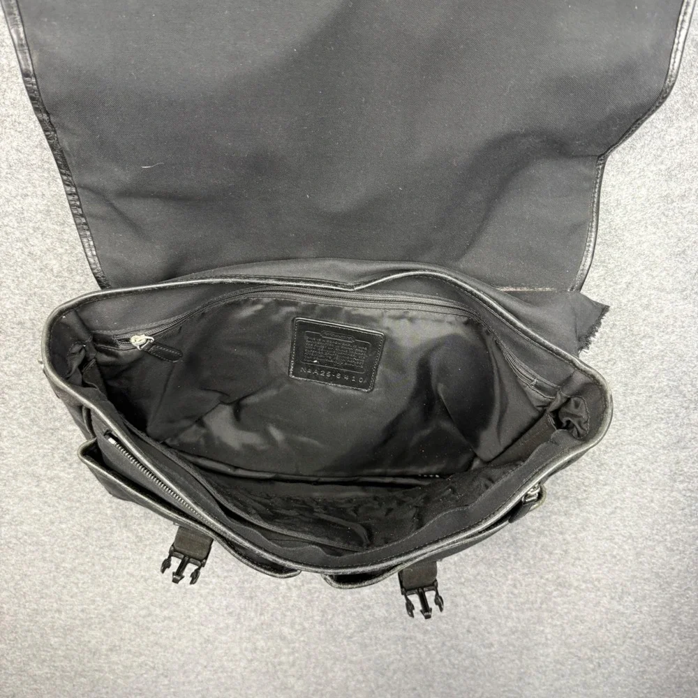 Coach Black Nylon Leather Messenger Bag Briefcase Laptop Bag 6410 Mens Womens